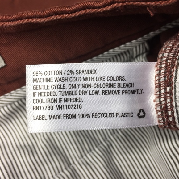 NWT Slim Fit Hennepin Chino Pant 33 x 30 Red Brown - Picture 11 of 11